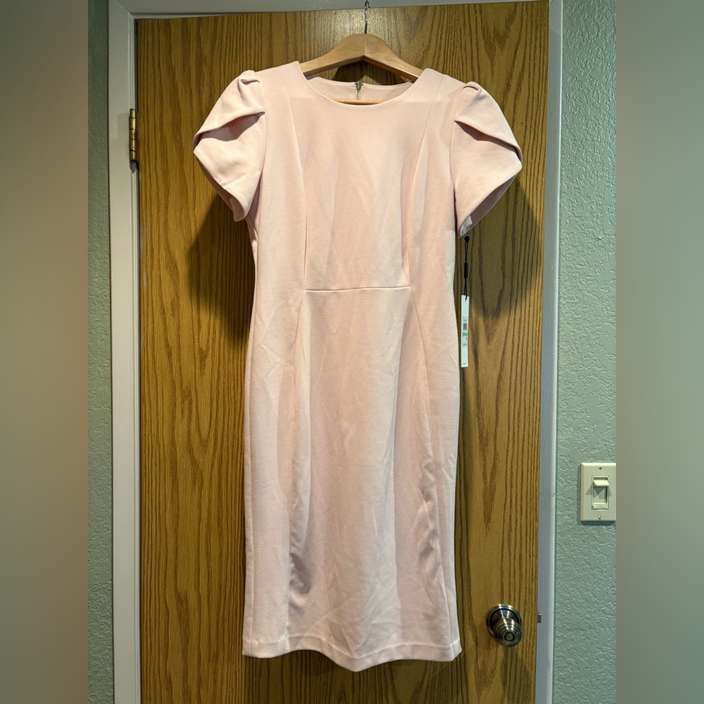 Calvin Klein Classic Midi Dress Petal Pink Size 8